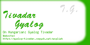 tivadar gyalog business card